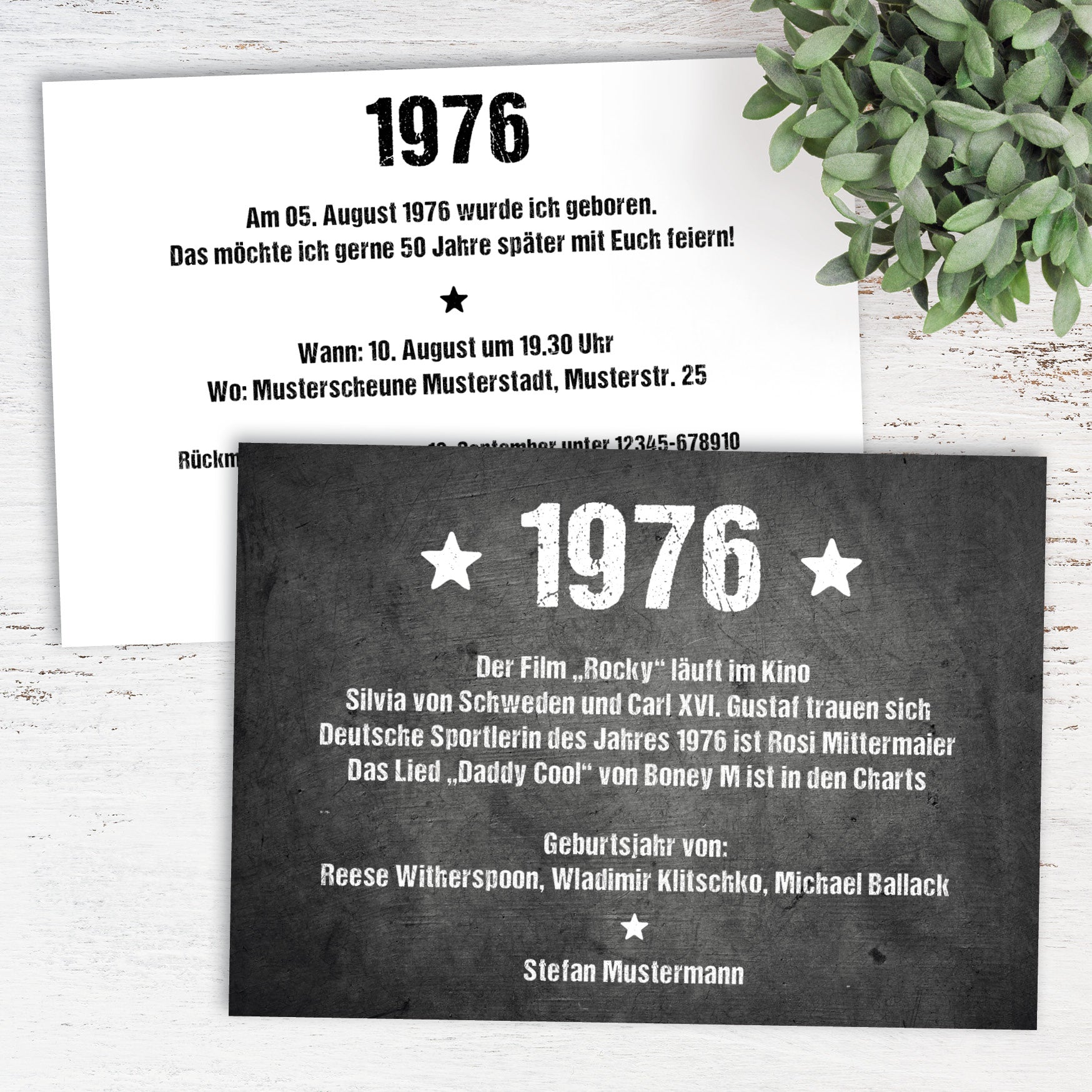 Einladung zum 50. Geburtstag:  Ereignisse aus dem Jahr 1976